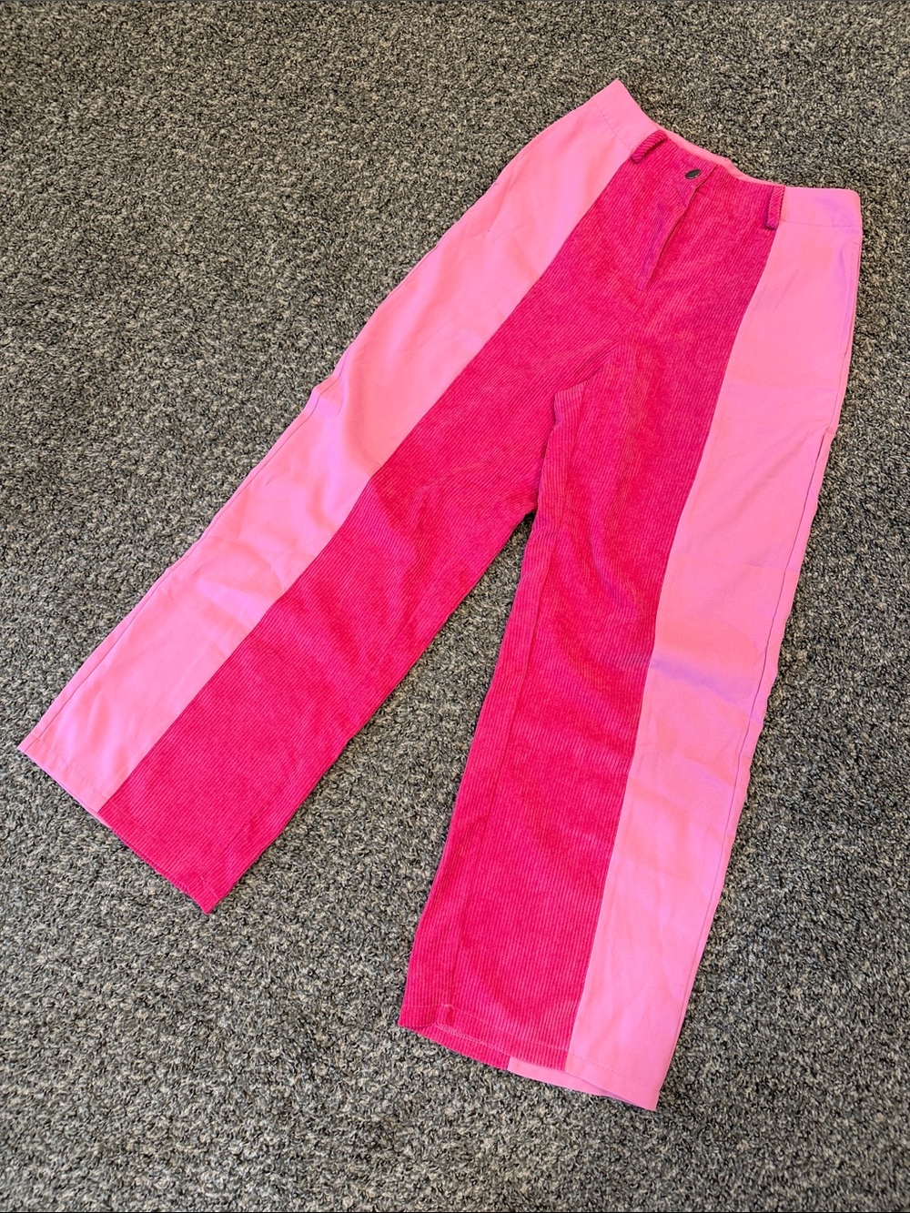 SHEIN Two-Tone Hot Pink & Light Pink Wide Leg Panel Pants